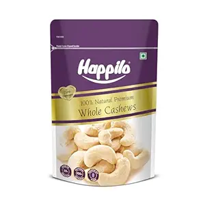 Happilo Premium Natural Whole Cashews 200g Value Pack | Dry Fruits, Kaju, Healthy Snacks | Unsalted Cashew Nuts | Crunchy, Nutritious & Delicious Nuts | Rich in Protein, Magnesium & Phosphorus