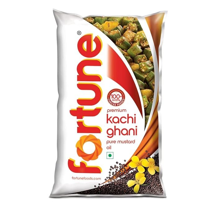 Fortune Premium Kachi Ghani Pure Mustard Oil, 1 ltr pouch